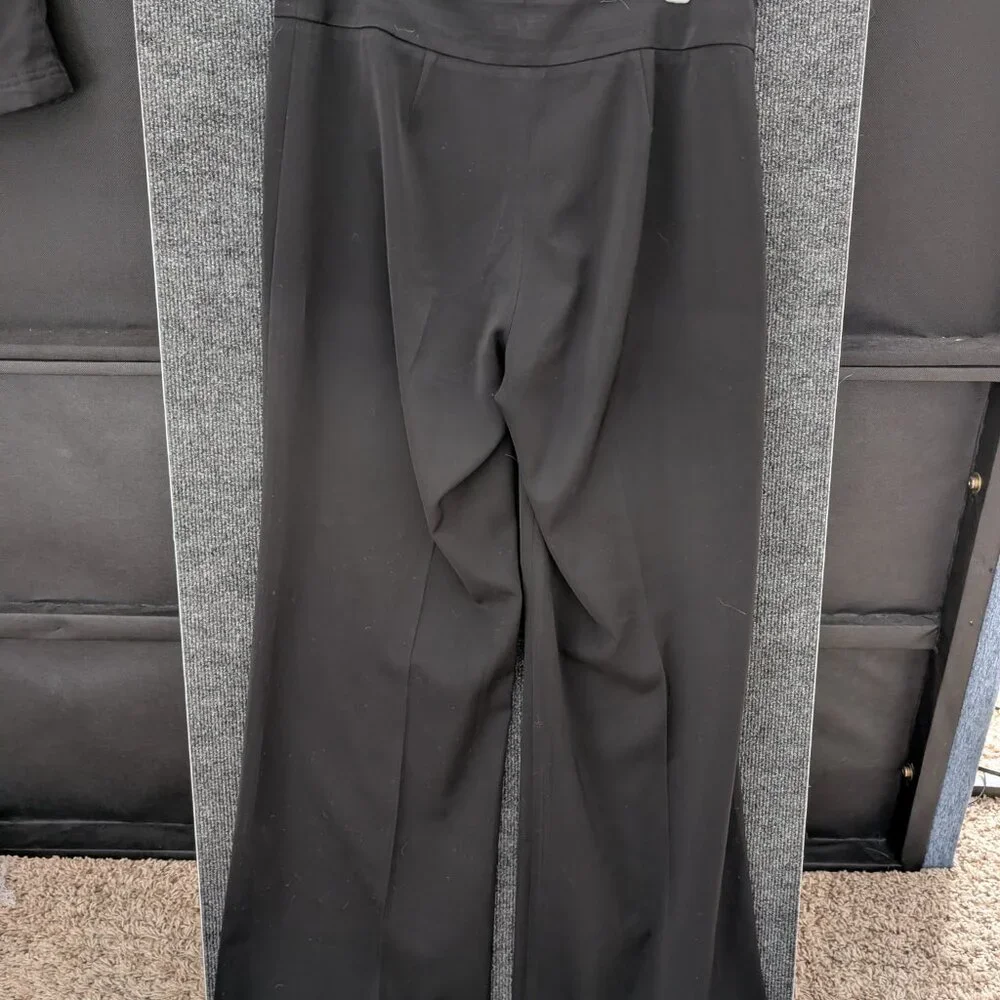 Wide-Leg Cuffed Black Dress Pants - Picture 5 of 5